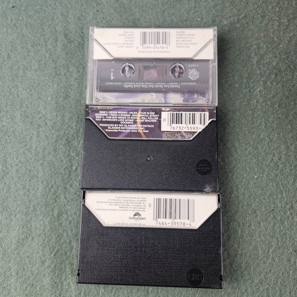 Lot of 3 80s Cassettes - Survivor Vital Signs Night Ranger David Lee Roth - Picture 2 of 3